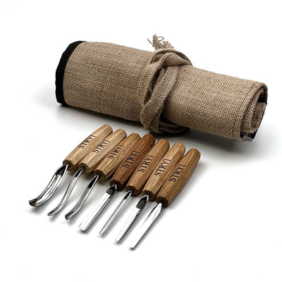 STRYI 7-Piece Compact & Lightweight Wood Carving Set for Beginners & Students