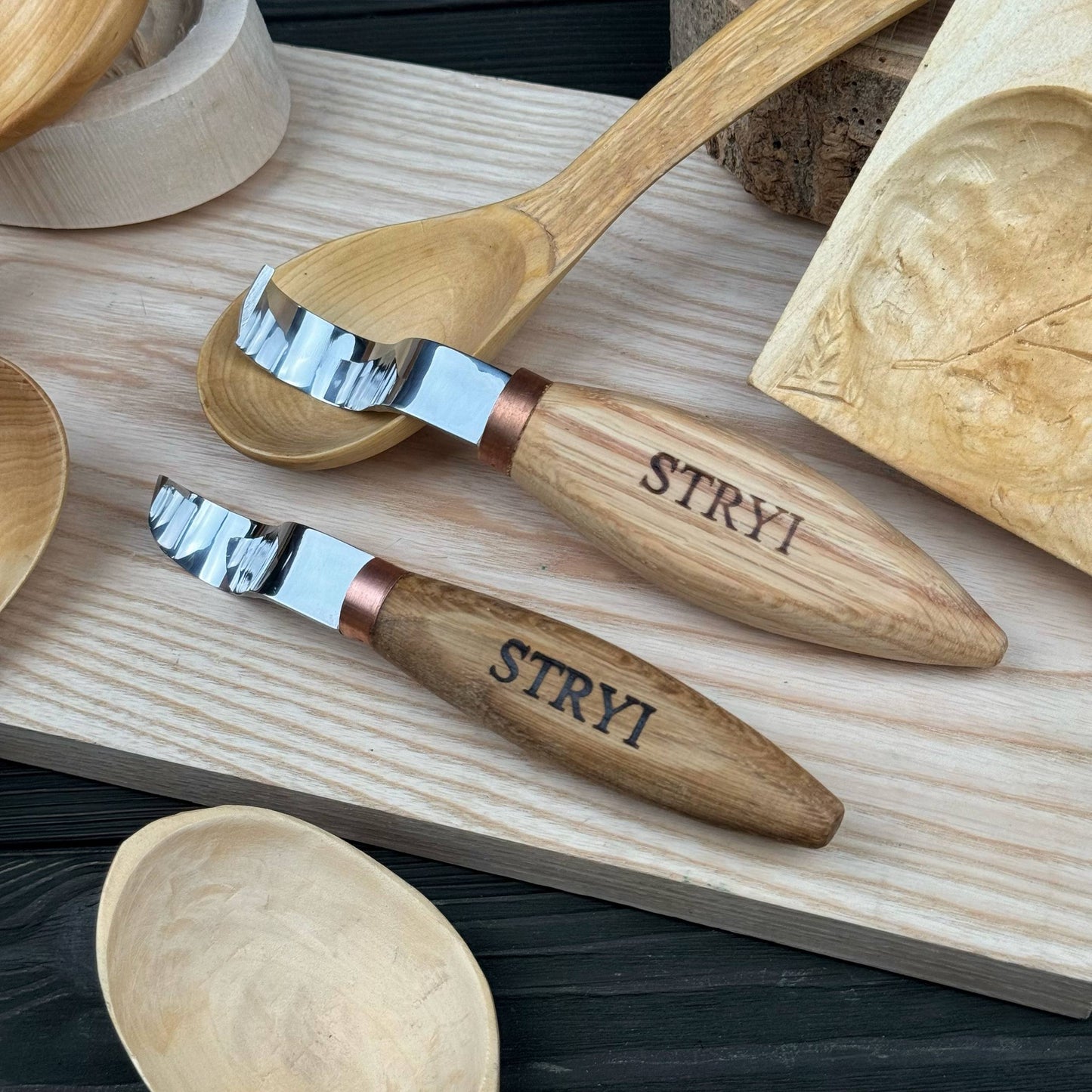Premium Spoon Carving Hook Knife Set, 2-pieces Spoon knives set