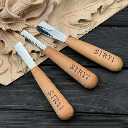 Detailed Carving Tools: 3-Piece Professional Short Gouge Set