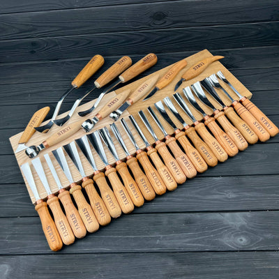 Hand ForgedChisels Set 30-Piece STRYI Profi, Woodworking Set