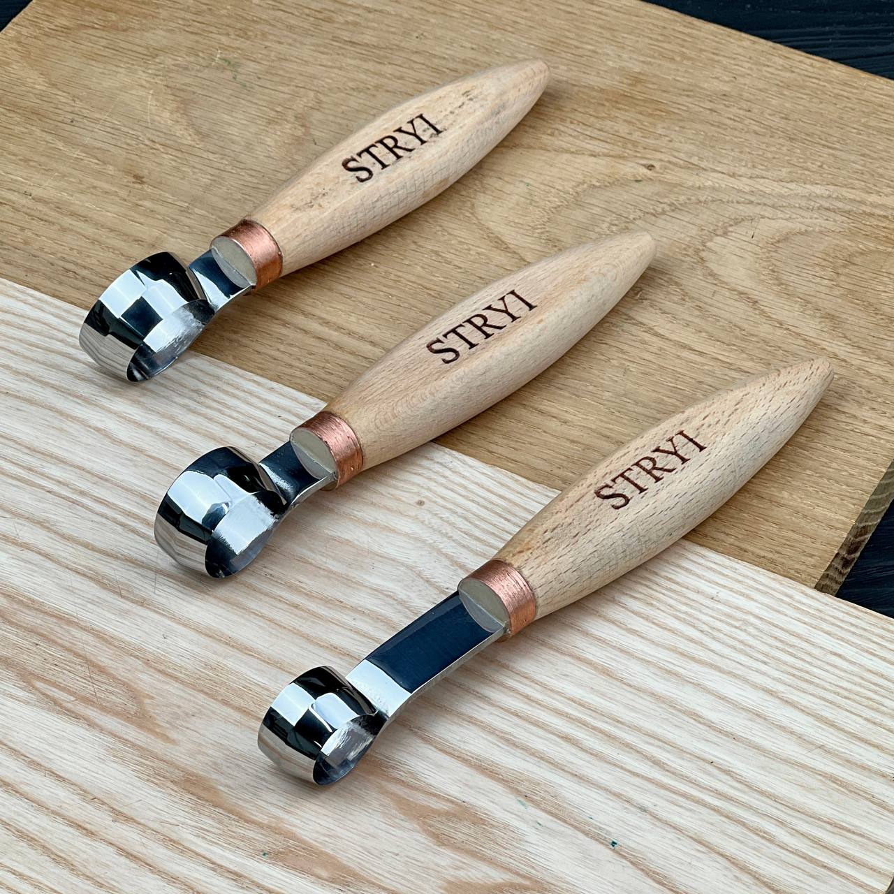 Hand-Forged Professional Round Scorp Carver Set (2-Piece / 3-Piece Kit)