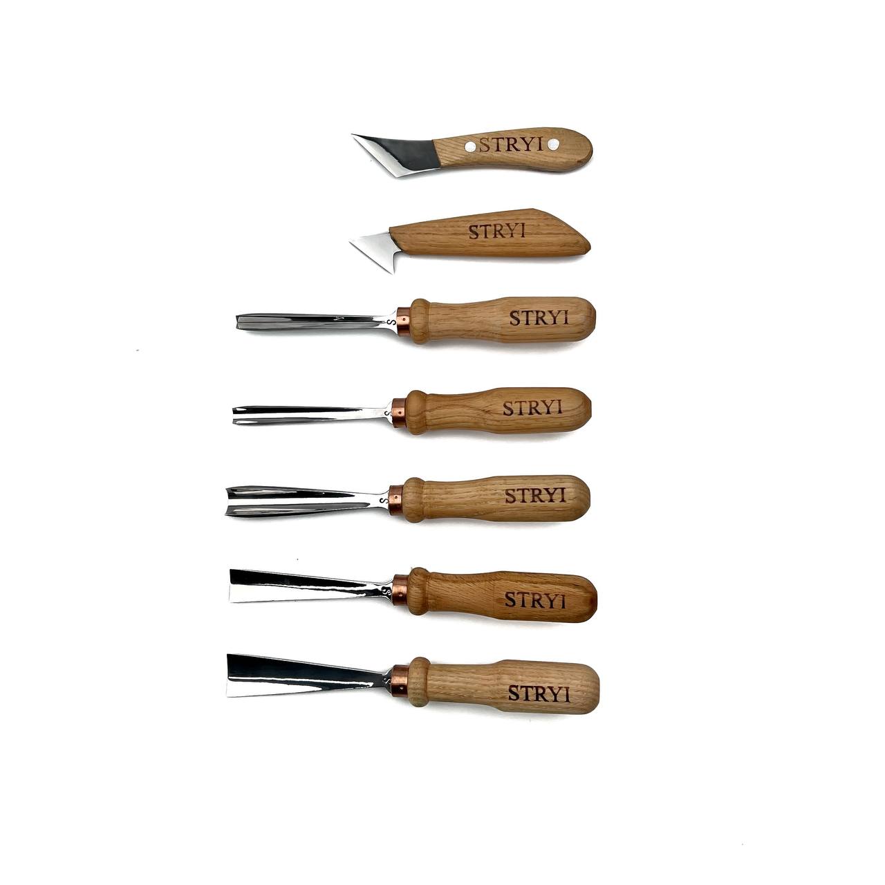 Gouges Carving Set: 7-Piece STRYI Relief & Whittling Set