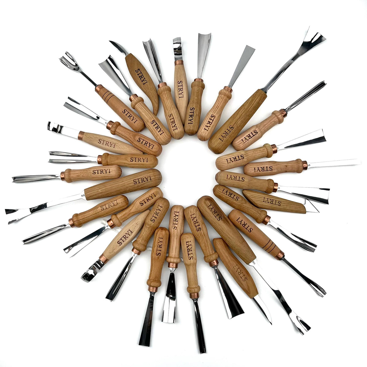 Hand ForgedChisels Set 30-Piece STRYI Profi, Woodworking Set