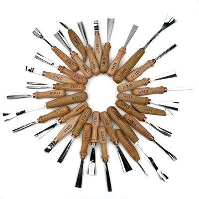 Hand ForgedChisels Set 30-Piece STRYI Profi, Woodworking Set