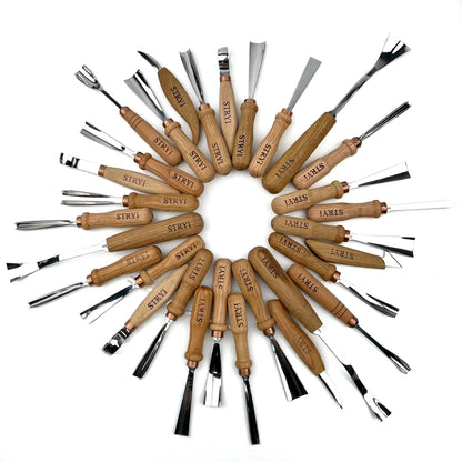 Hand ForgedChisels Set 30-Piece STRYI Profi, Woodworking Set