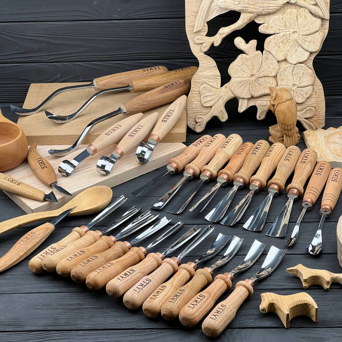 Hand ForgedChisels Set 30-Piece STRYI Profi, Woodworking Set