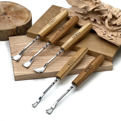 Reach Deeper Without Hitting the Rim: 5-Piece Maestro Semi-Bent Gouge Set for 3D Relief