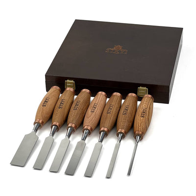 7-Piece Carving Chisel Set STRYI Profi in Wooden Gift Box