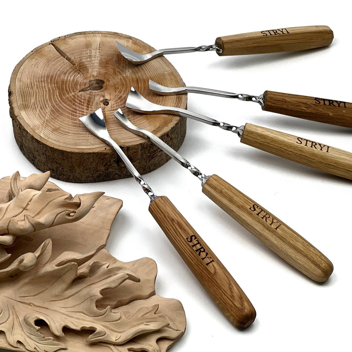 Reach Deeper Without Hitting the Rim: 5-Piece Maestro Semi-Bent Gouge Set for 3D Relief