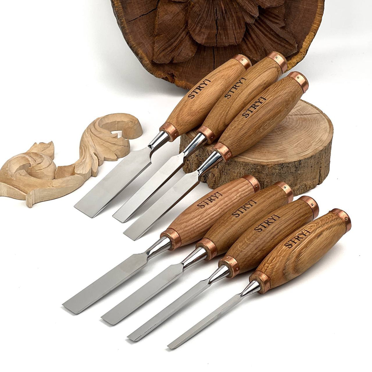 7-Piece Carving Chisel Set STRYI Profi in Wooden Gift Box