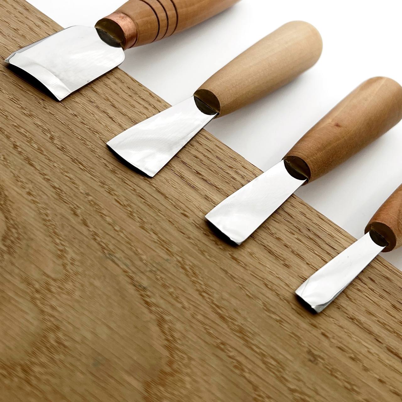 Short wood carving tools, sloping gouge STRYI-AY Profi, Relief carving tools