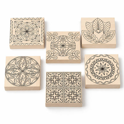 Basswood Blank 3.9x3.9x0.8" (100x100x20mm) STRYI with Chip Patterns