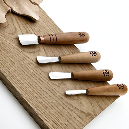 Short wood carving tools, sloping gouge STRYI-AY Profi, Relief carving tools