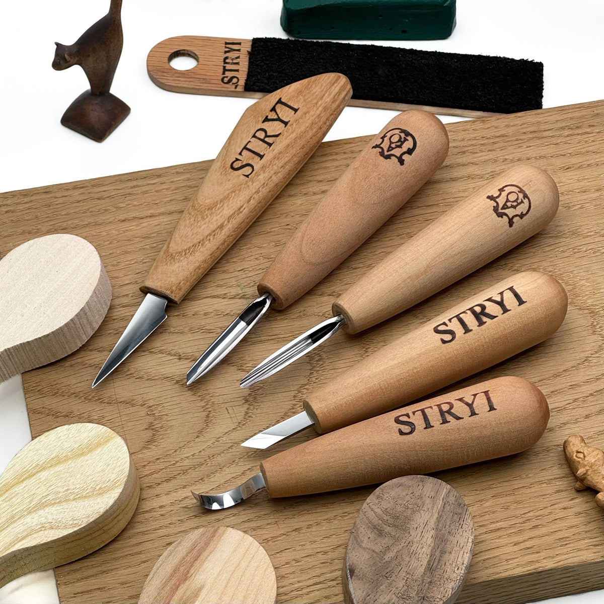 Whittling Kit, Tiny-Sized Chisels, STRYI Profi — for Carving Figurines