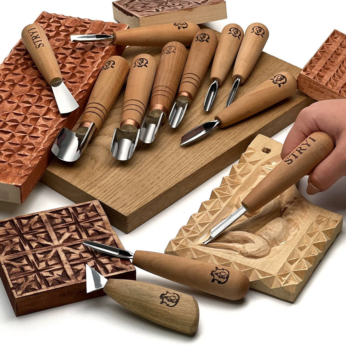 Basic set for woodcarving, Chip carving kit,  Profi, Chip carving tools, Chip carving knives