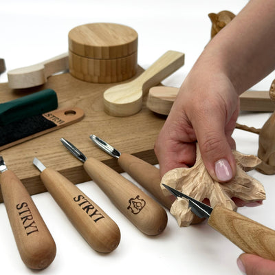 Whittling Kit, Tiny-Sized Chisels, STRYI Profi — for Carving Figurines