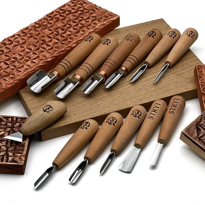 Basic set for woodcarving, Chip carving kit,  Profi, Chip carving tools, Chip carving knives