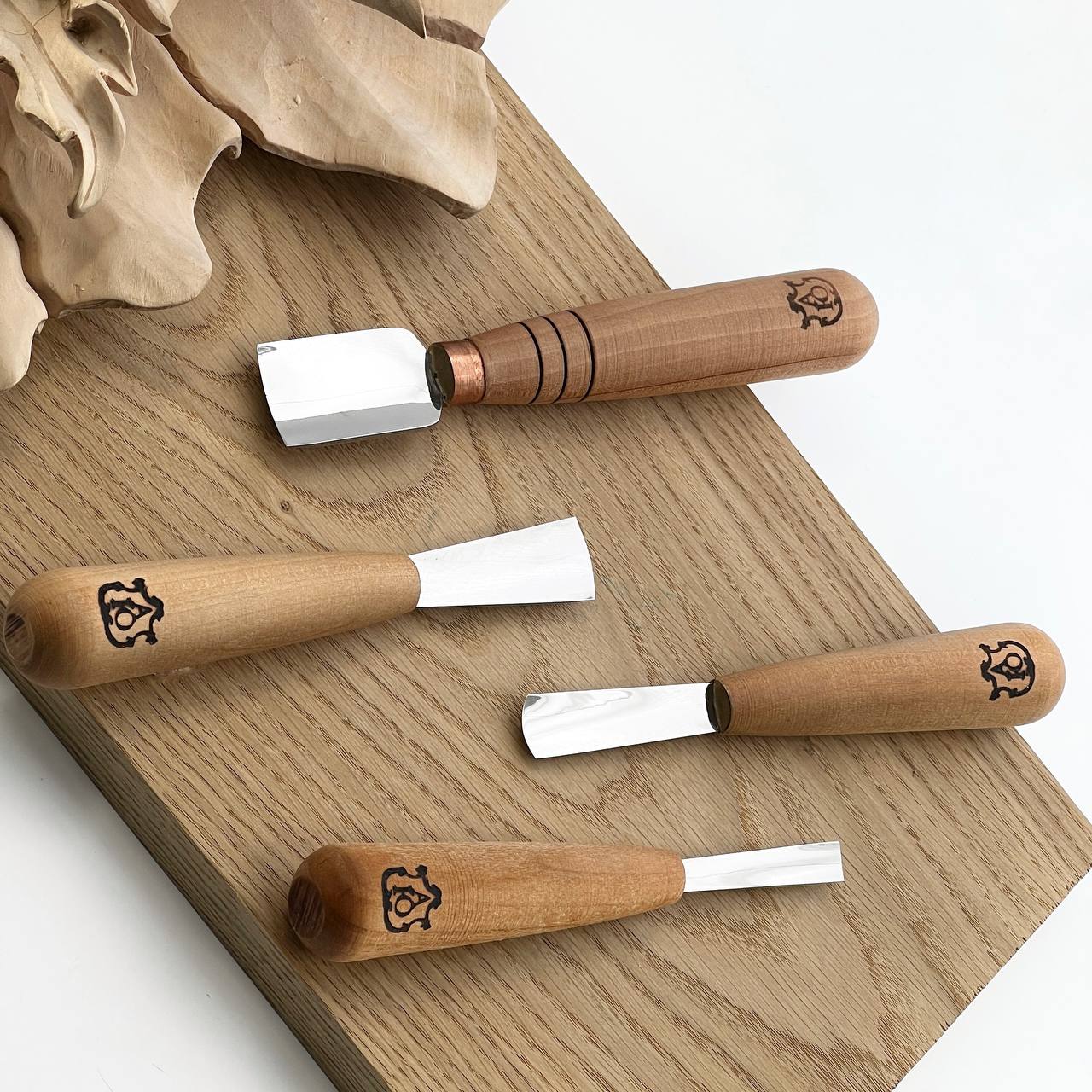 Short wood carving tools, sloping gouge STRYI-AY Profi, Relief carving tools