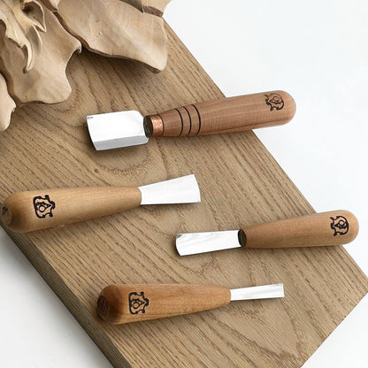 Short wood carving tools, sloping gouge STRYI-AY Profi, Relief carving tools