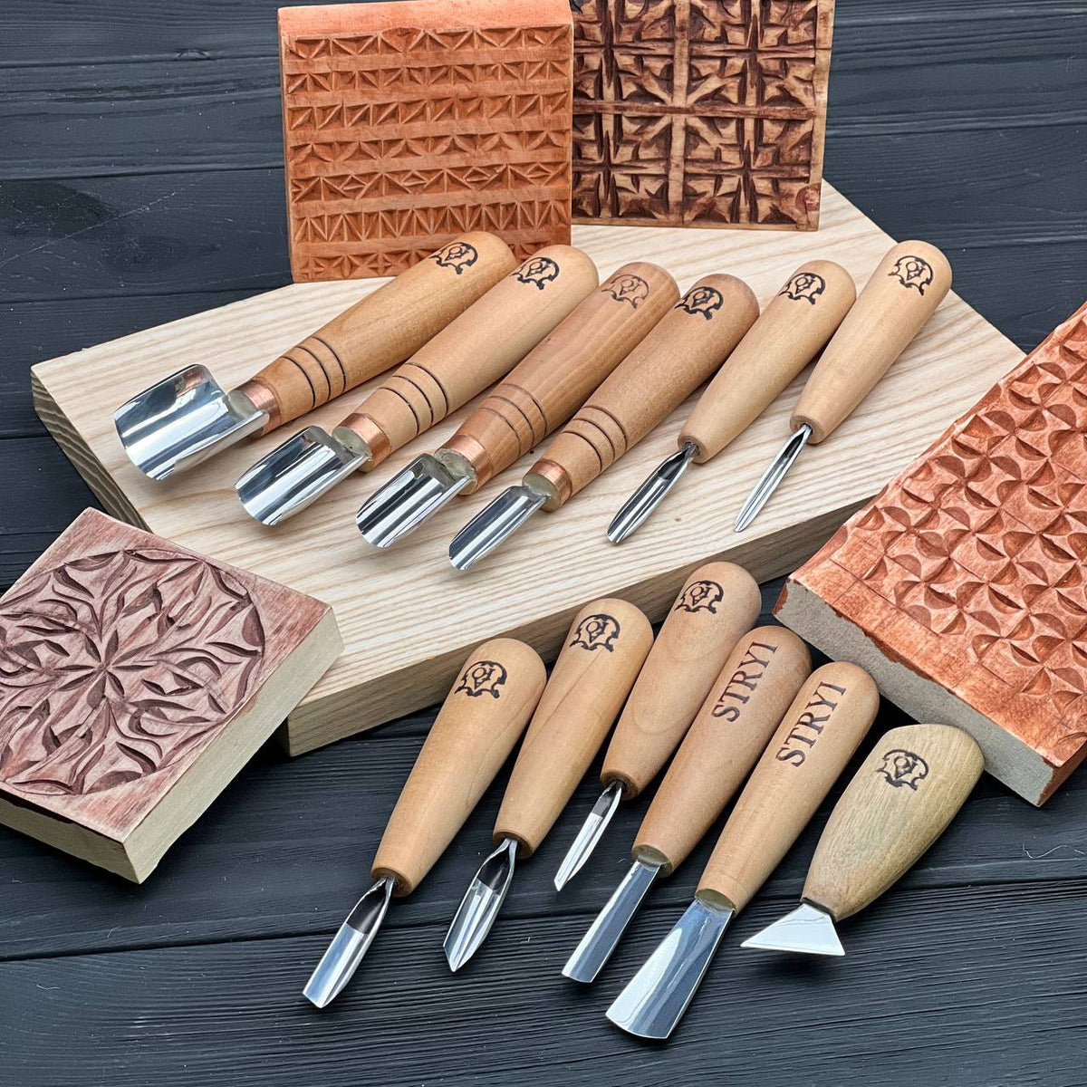 Basic set for woodcarving, Chip carving kit,  Profi, Chip carving tools, Chip carving knives