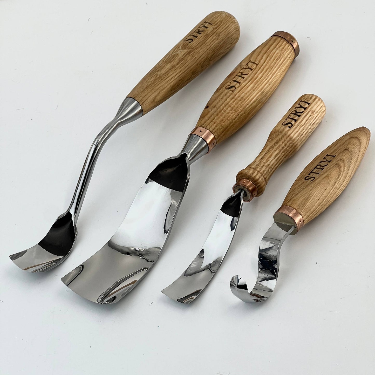 Hollowing Bowl & Kuksa Set: 4-Piece STRYI Profi Bowl & Kuksa Carving Set
