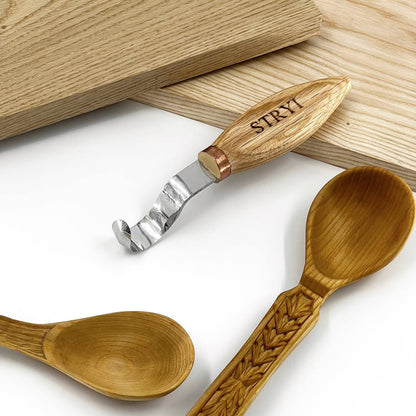 STRYI Profi 1.4 in (35mm) Double-Sided Hook Knife for Spoon Carving