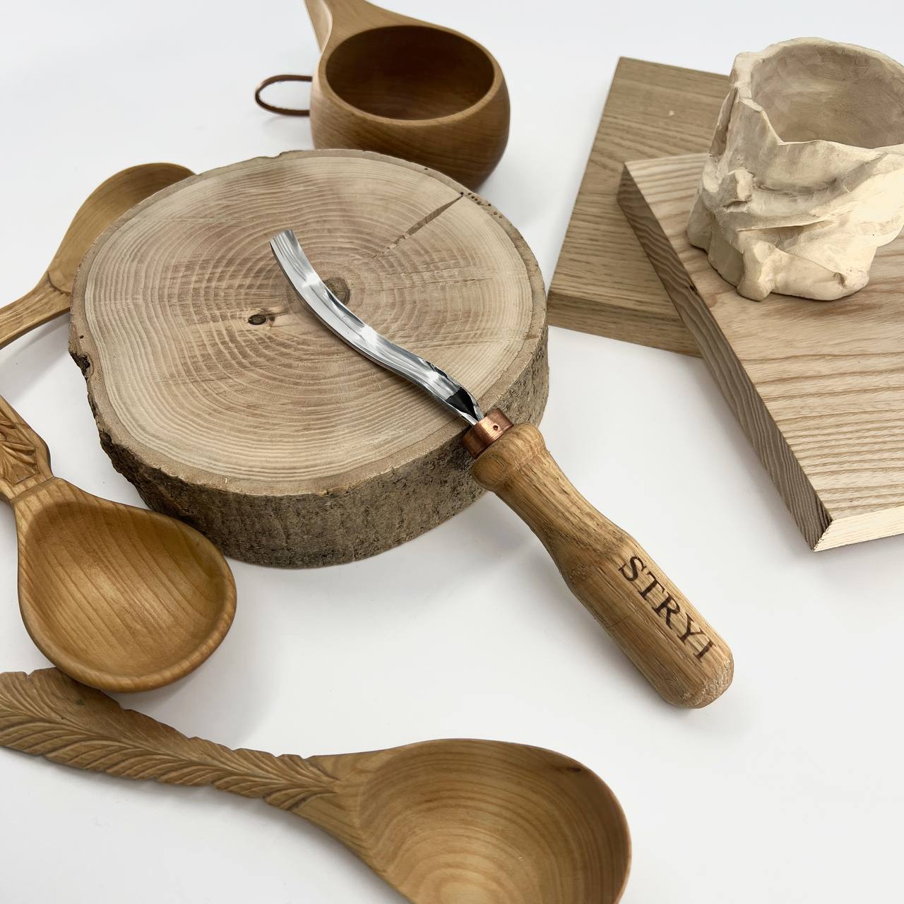 STRYI Profi 3-Piece Spoon Carving Set for Wood Carving Tool Kit