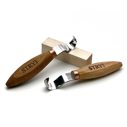 Spoon Carving: The STRYI Profi 25mm Pointed Hook Knife Set (Left&Right)
