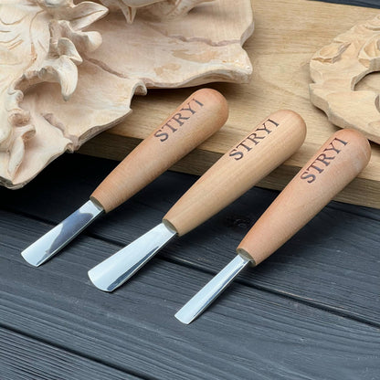 Detailed Carving Tools: 3-Piece Professional Short Gouge Set