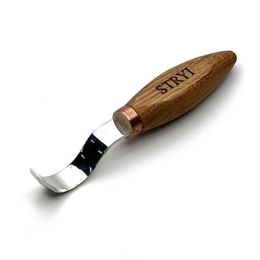 Spoon Bowl Kuksa carving hook knife 50mm STRYI Profi, Hook knife, Spoon knife, Carving plates