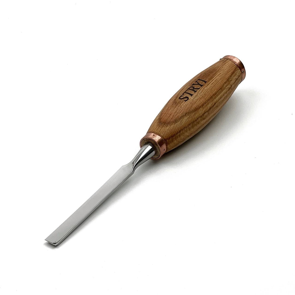 Wood Carving Chisels, Flat Blade, Carpenter Chisel STRYI Profi — for Framing, Sculpture