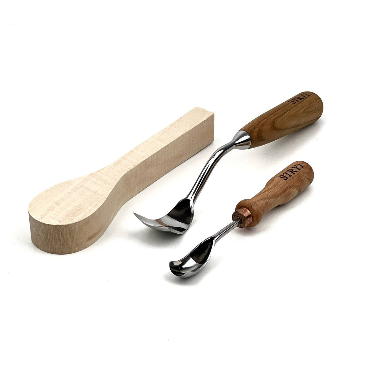 Spoon Carving Kit, 2-Piece, STRYI Profi — for Bowl and Kuksa Carving
