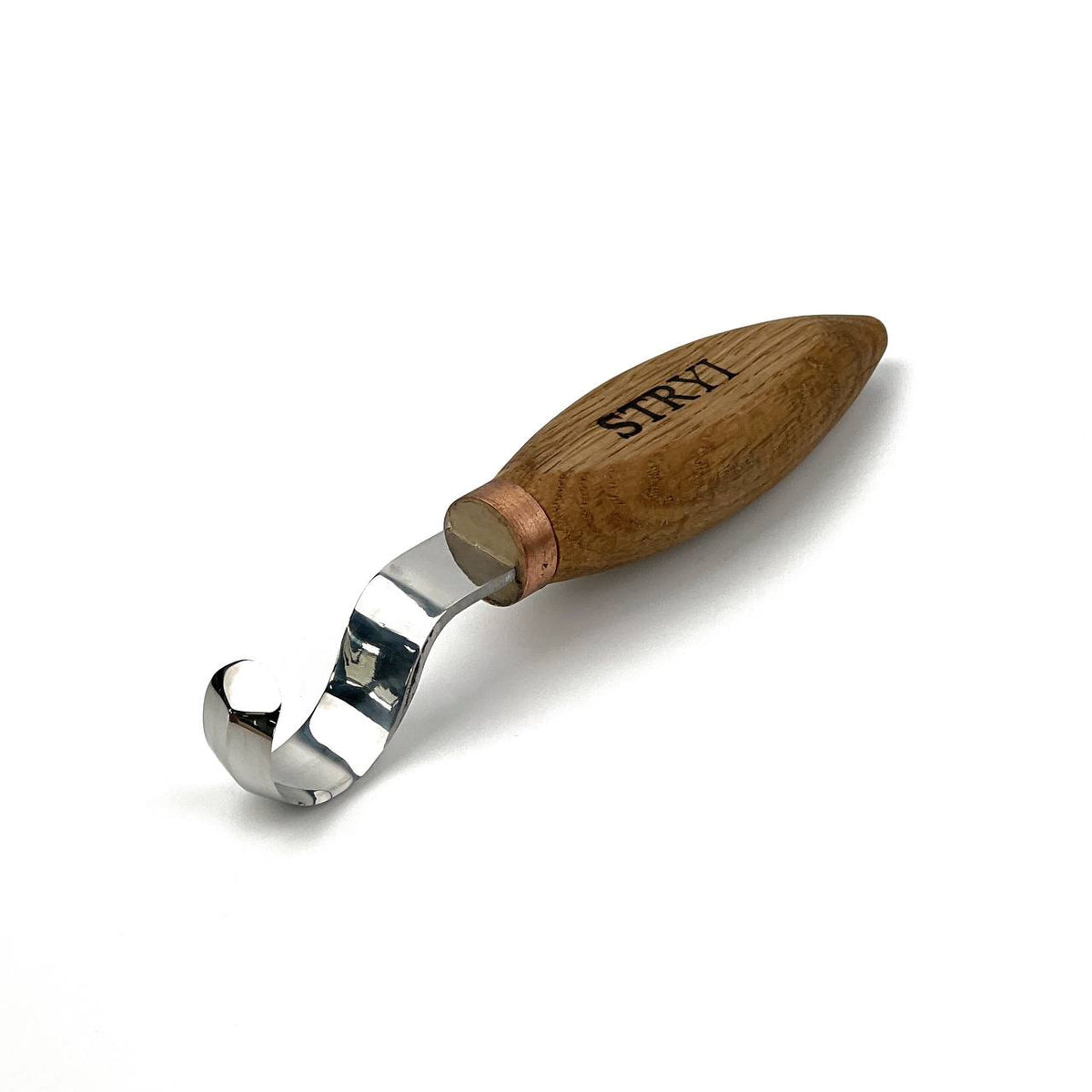 Double Bevel Hook Knife, 35mm STRYI Profi — for Spoon and Bowl Carving