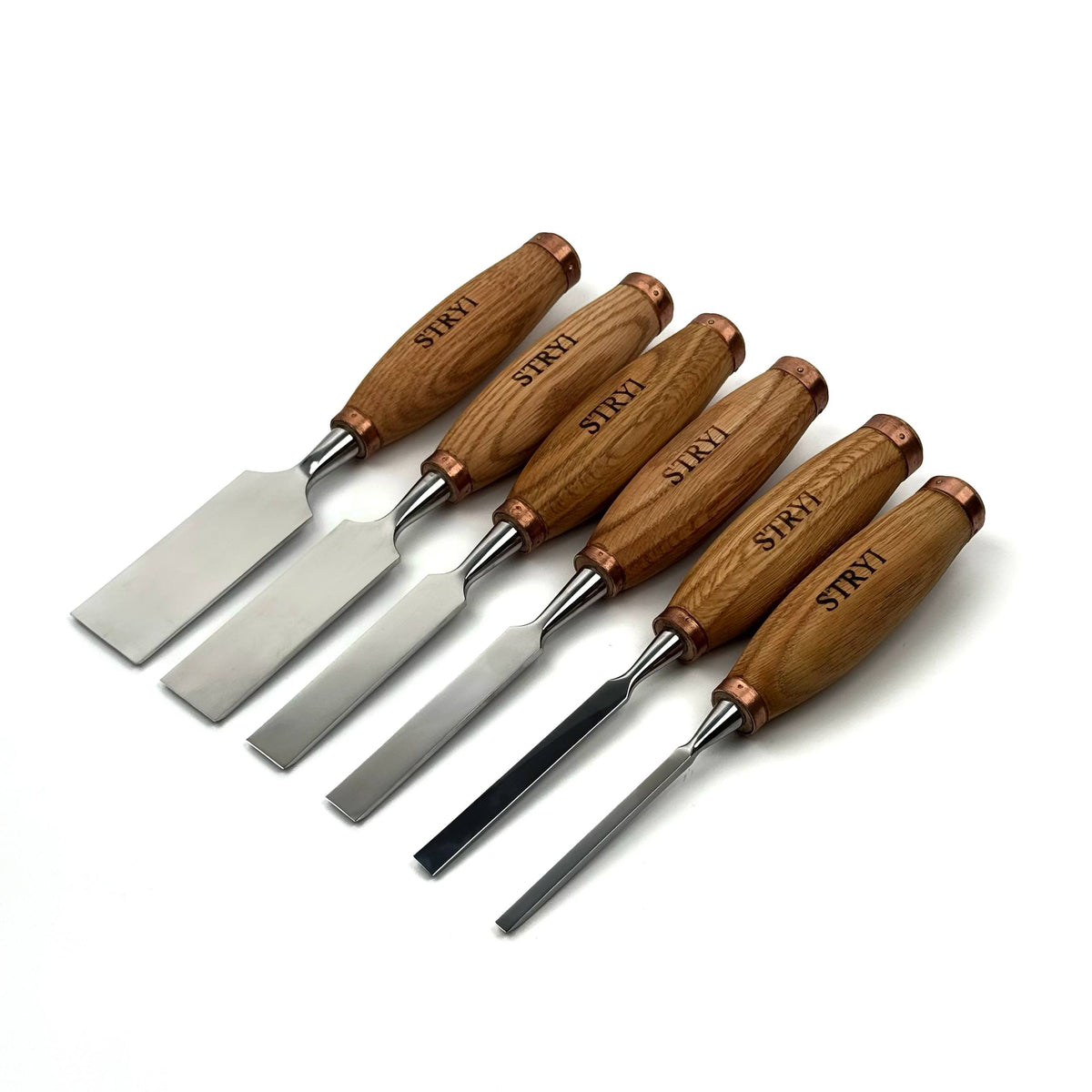 Wood Carving Chisel Set, Professional 6-Piece Heavy-Duty Straight Chisels | STRYI Profi
