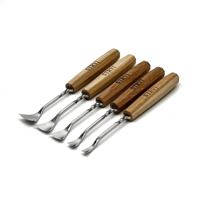 Reach Deeper Without Hitting the Rim: 5-Piece Maestro Semi-Bent Gouge Set for 3D Relief