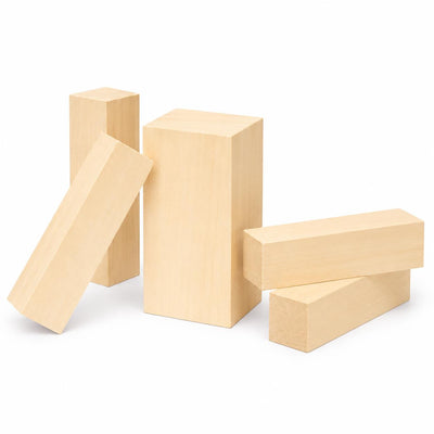 STRYI Basswood Wood Carving Blanks Set – 5 Pcs Whittling Blocks Kit for Beginners & Pros