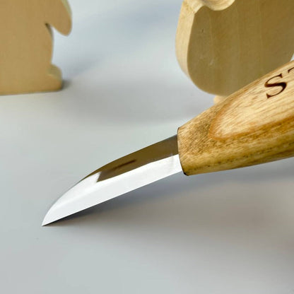Whittling knife 50mm STRYI Profi, Woodcarving tool, Sloyd knife, Carving knife, Straight blade knife