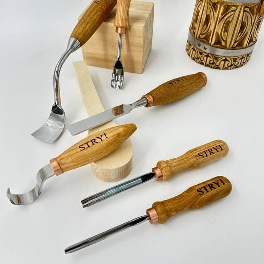 Completed toolset STRYI Profi for spoon and kuksa , Forged tools