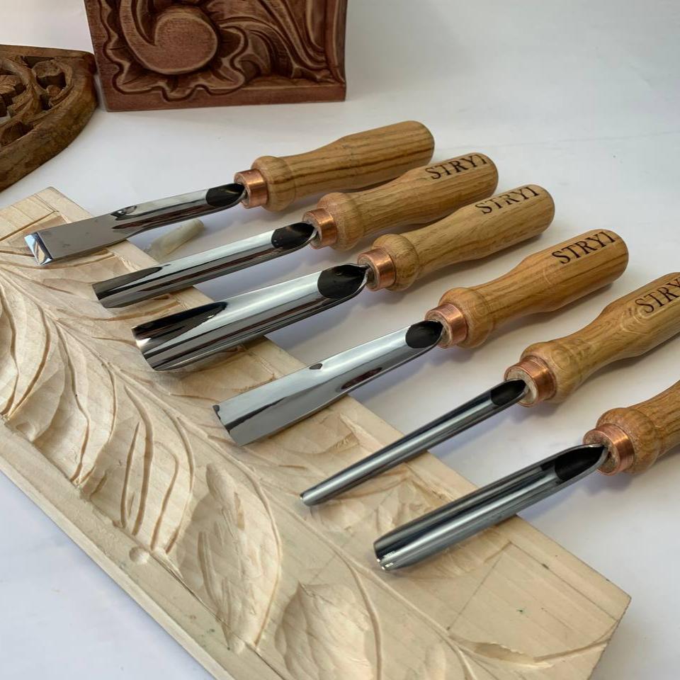 3D Relief Carving & Wood Texturing Set: 7-Piece STRYI Profi Basic Gouge Set