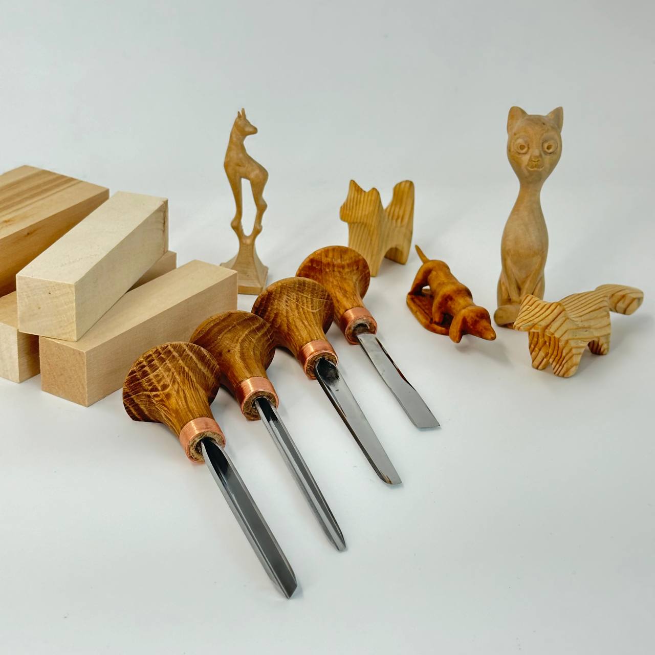 Micro Carving Tools: 4-Piece Palm Set for Whittling & Jewelry