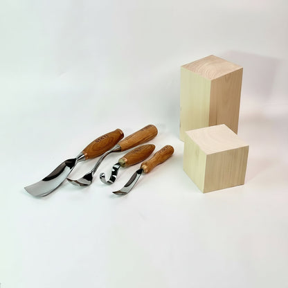 Hollowing Bowl & Kuksa Set: 4-Piece STRYI Profi Bowl & Kuksa Carving Set