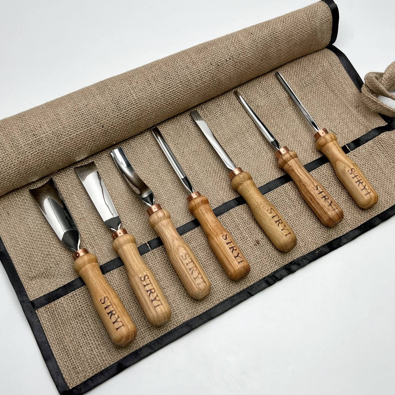 3D Relief Carving & Wood Texturing Set: 7-Piece STRYI Profi Basic Gouge Set