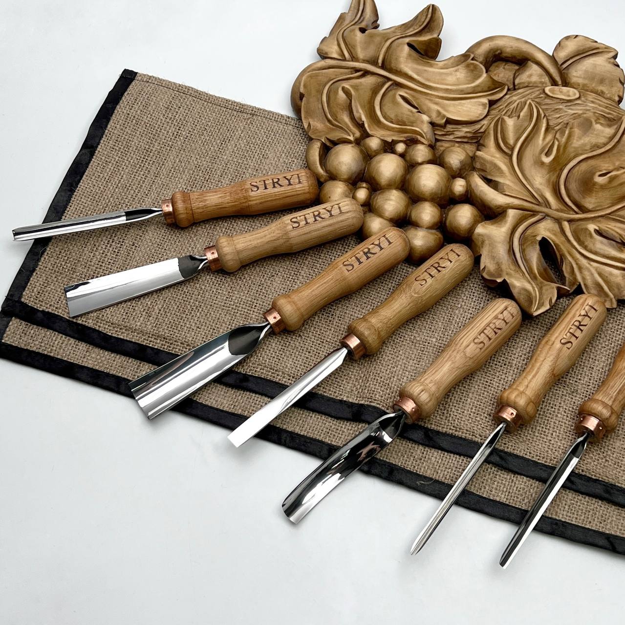 3D Relief Carving & Wood Texturing Set: 7-Piece STRYI Profi Basic Gouge Set