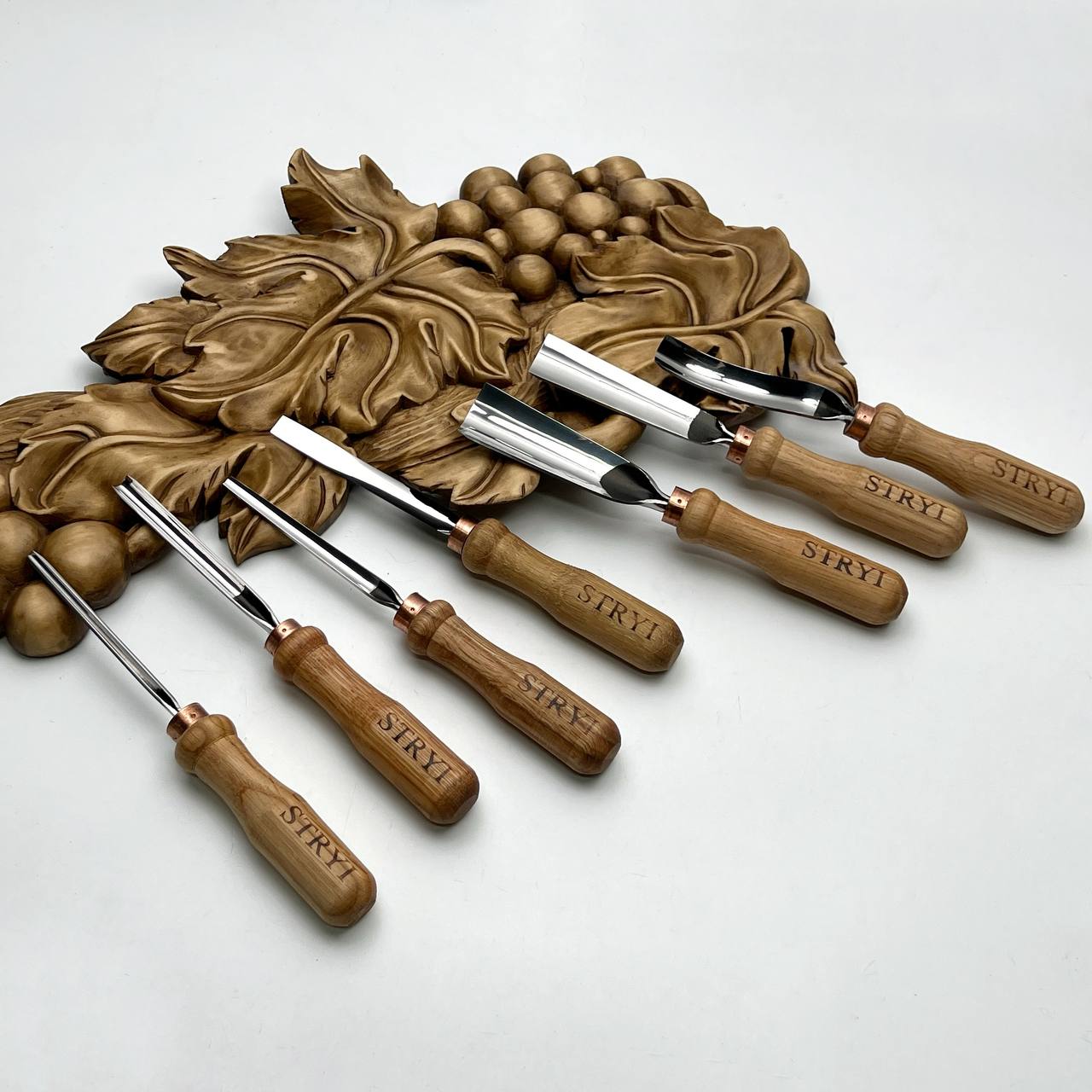 3D Relief Carving & Wood Texturing Set: 7-Piece STRYI Profi Basic Gouge Set