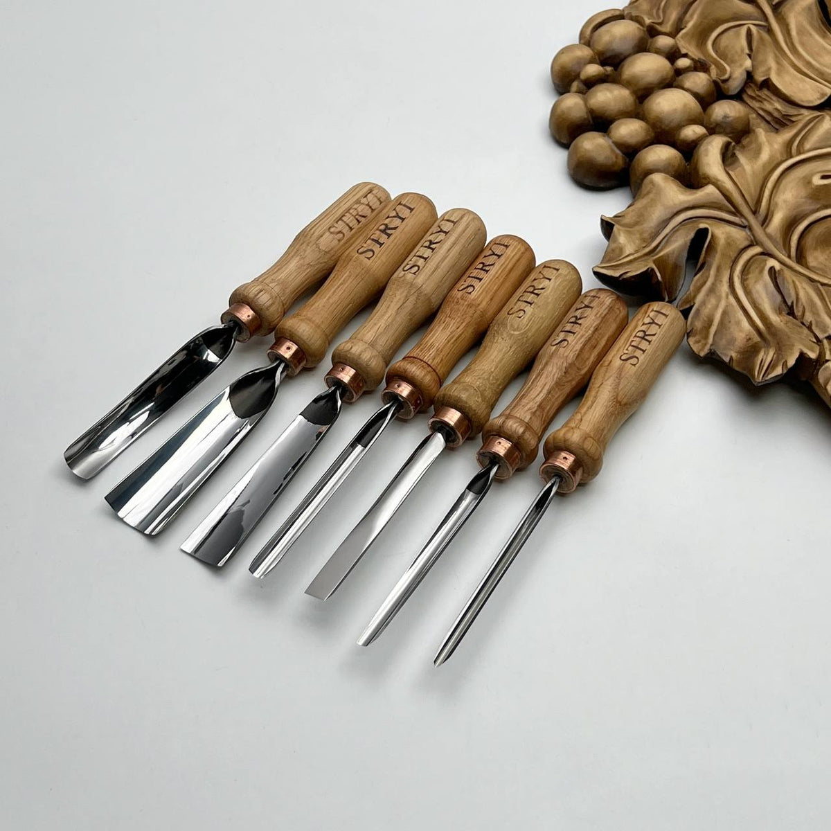 3D Relief Carving & Wood Texturing Set: 7-Piece STRYI Profi Basic Gouge Set