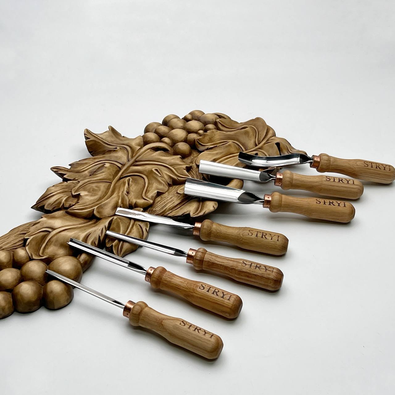 3D Relief Carving & Wood Texturing Set: 7-Piece STRYI Profi Basic Gouge Set