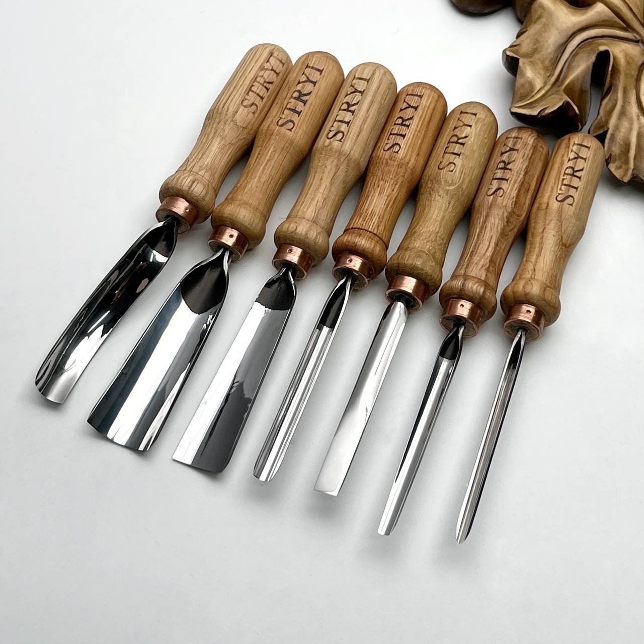 3D Relief Carving & Wood Texturing Set: 7-Piece STRYI Profi Basic Gouge Set