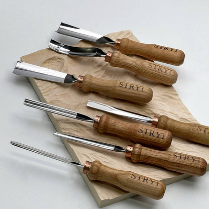 3D Relief Carving & Wood Texturing Set: 7-Piece STRYI Profi Basic Gouge Set