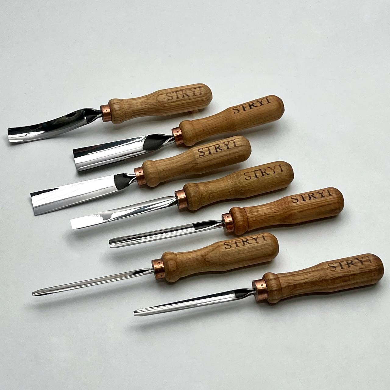 3D Relief Carving & Wood Texturing Set: 7-Piece STRYI Profi Basic Gouge Set