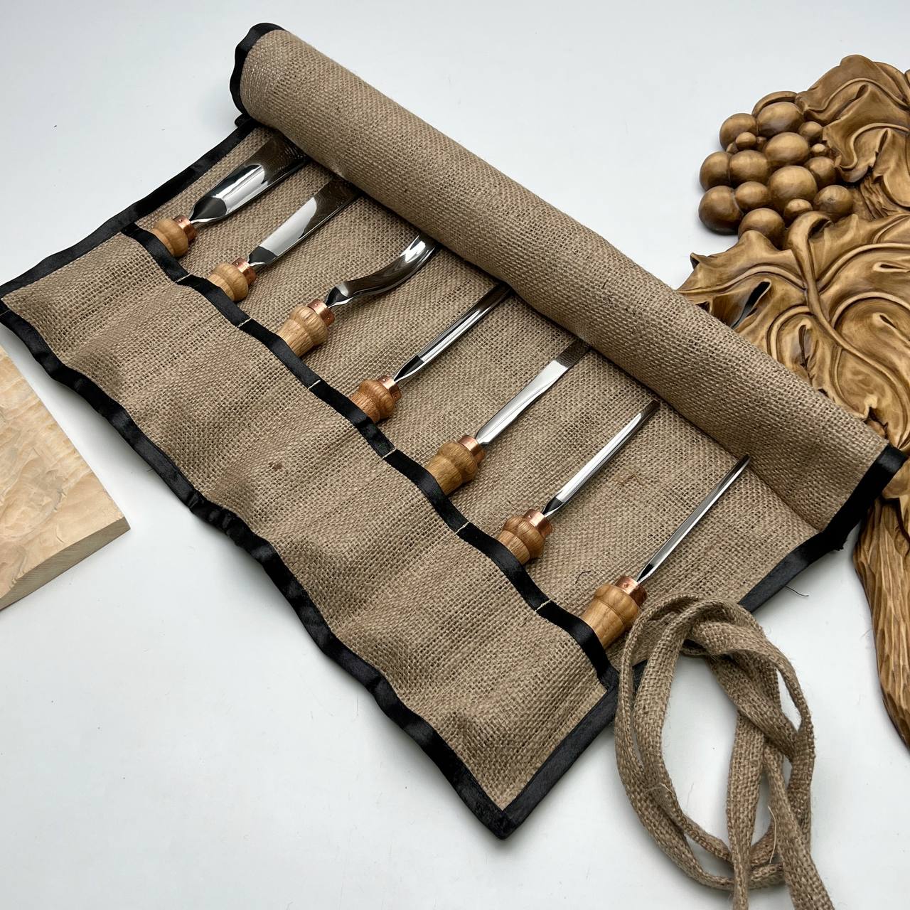 3D Relief Carving & Wood Texturing Set: 7-Piece STRYI Profi Basic Gouge Set
